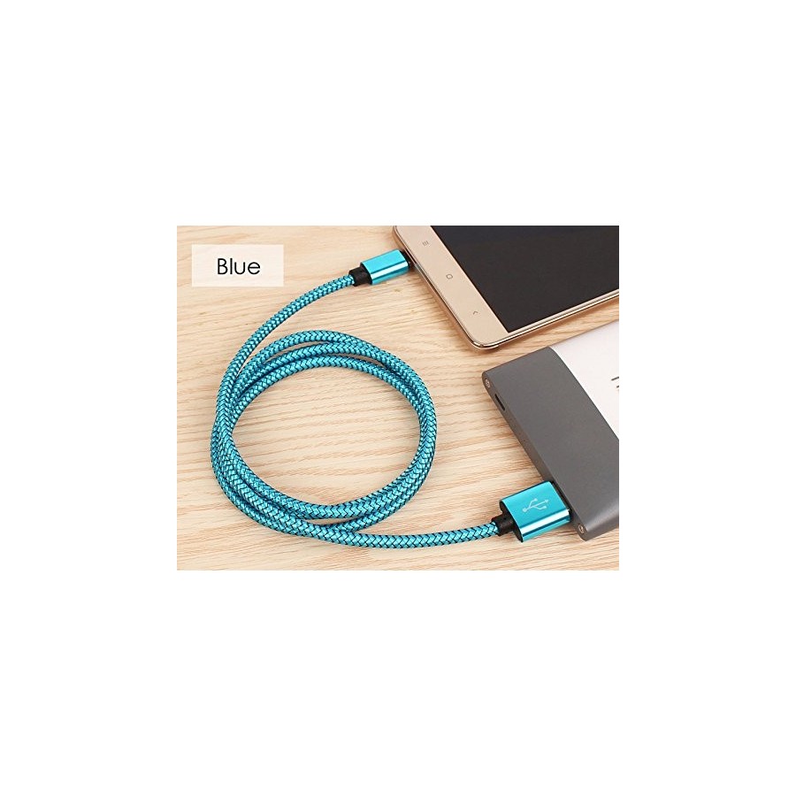 Câble USB Lightning 3m tressé incassable pour iPhone et iPad – Bleu