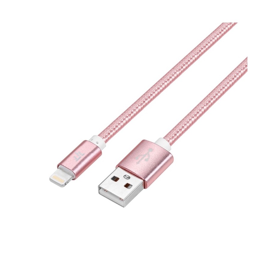 Câble USB Lightning 1m tressé incassable pour iPhone et iPad – Rose