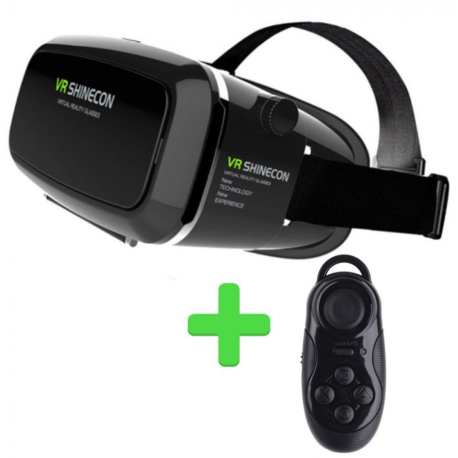 Casque de réalité virtuelle 3D VR SHINECON avec télécommande - Noir Casque de réalité virtuelle 3D VR SHINECON avec télécommande - Noir