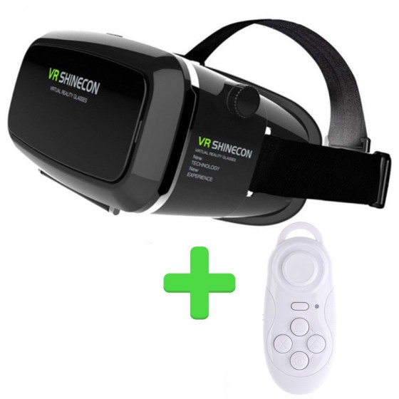 Casque de réalité virtuelle 3D VR SHINECON avec télécommande - Blanc