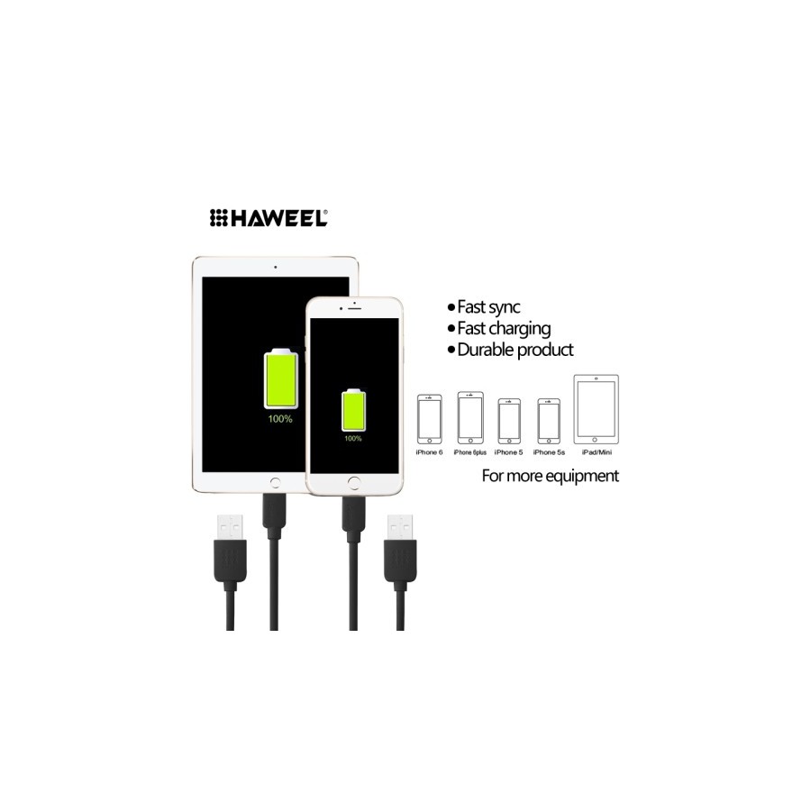 Câble Lightning USB iOS9 1m - iPhone 5/5S/5C, 6/6S, 6 Plus/6S PLus 