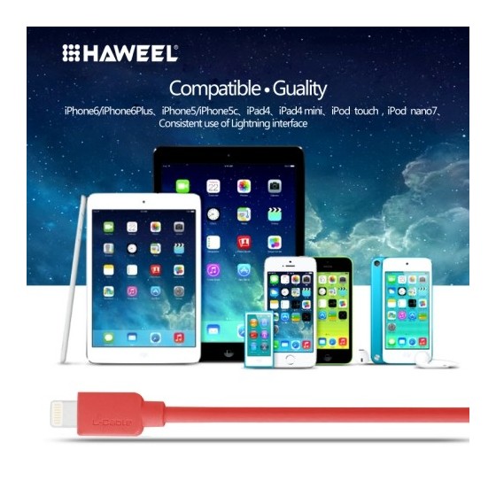 Câble Lightning USB iOS9 1m - iPhone 5/5S/5C, 6/6S, 6 Plus/6S PLus 