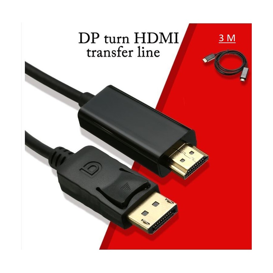 Câble DisPlayPort mâle HDMI mâle 3m