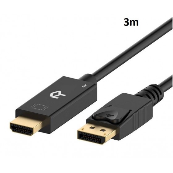 Rankie Câble DisplayPort vers HDMI, Résolution 4K, 3 m