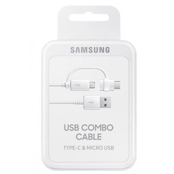 Combo câble Samsung Type-C et micro USB EP-DG930DW, blanc