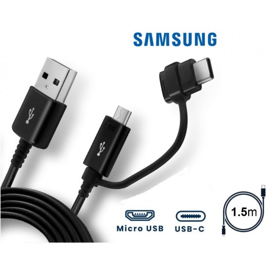 Combo câble Samsung Type-C et Micro-USB EP-DG950DBE, Noir