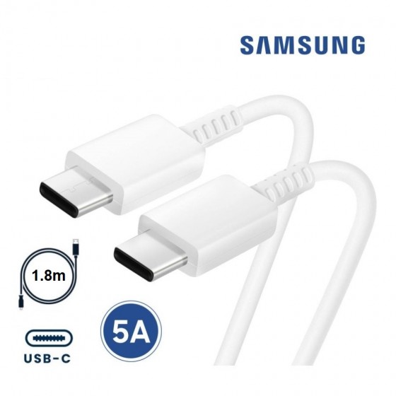 Câble Samsung Type-C vers Type-C 5A 1,8 m / EP-DX510JWE, Blanc