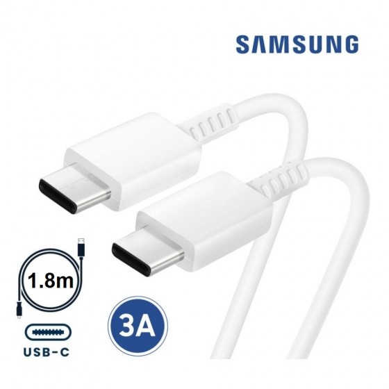 Câble Samsung Type-C vers Type-C 3A 1,8 m / EP-DX310JWE, Blanc