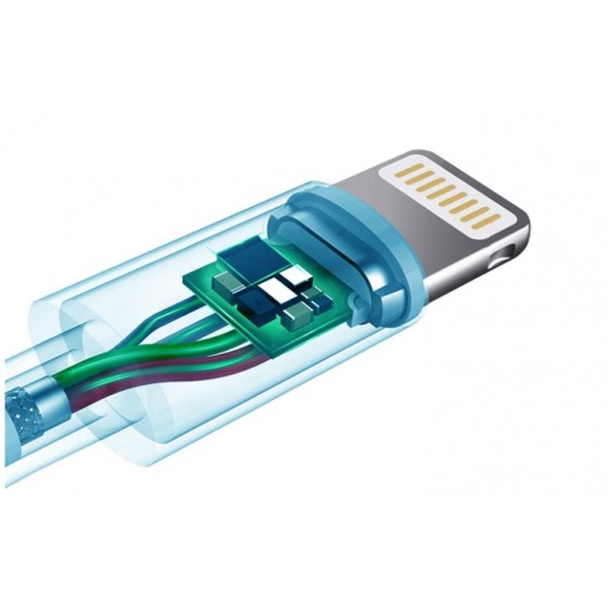 Câble Lightning vers connecteur USB Bleu 2 mètre