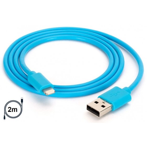 Câble Lightning vers connecteur USB Bleu 2 mètre
