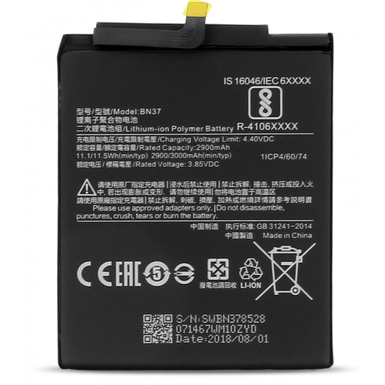 BN37. Batterie Générique Xiaomi Redmi 6, Redmi 6A