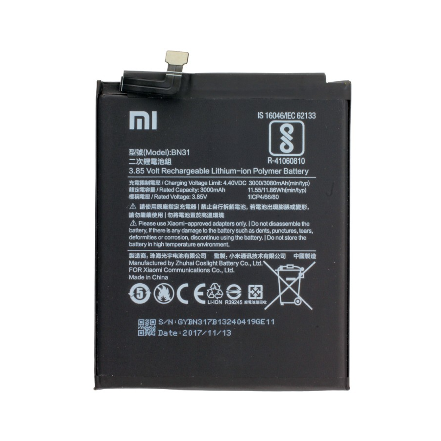 BN31. Batterie Xiaomi Redmi S2, Note 5A / 5A Prime, Mi 5X, Mi A1