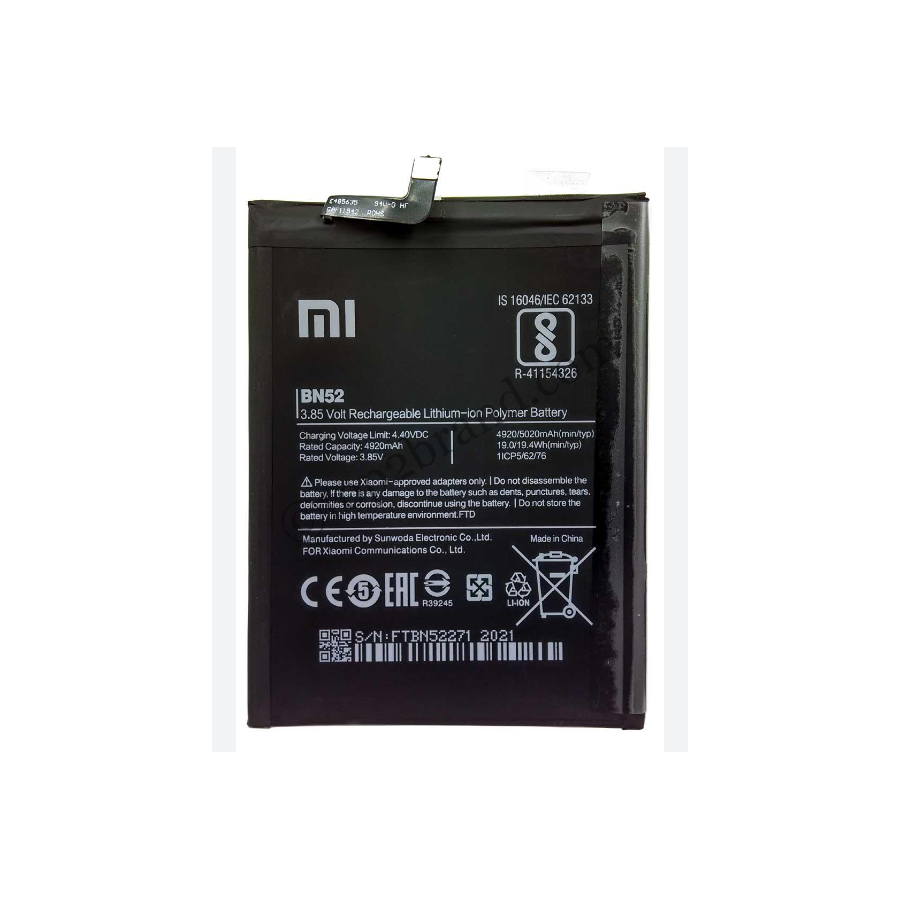 Bn52 Batterie Xiaomi Redmi Note 9 Max 1121