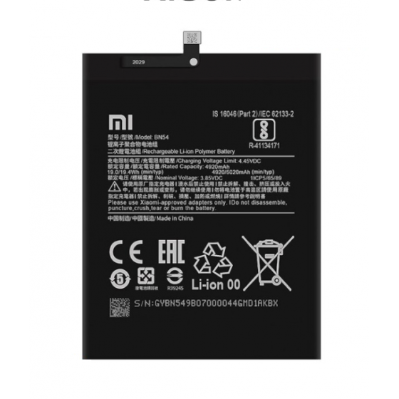 BN54. Batterie Xiaomi Redmi Note 9, Redmi 9