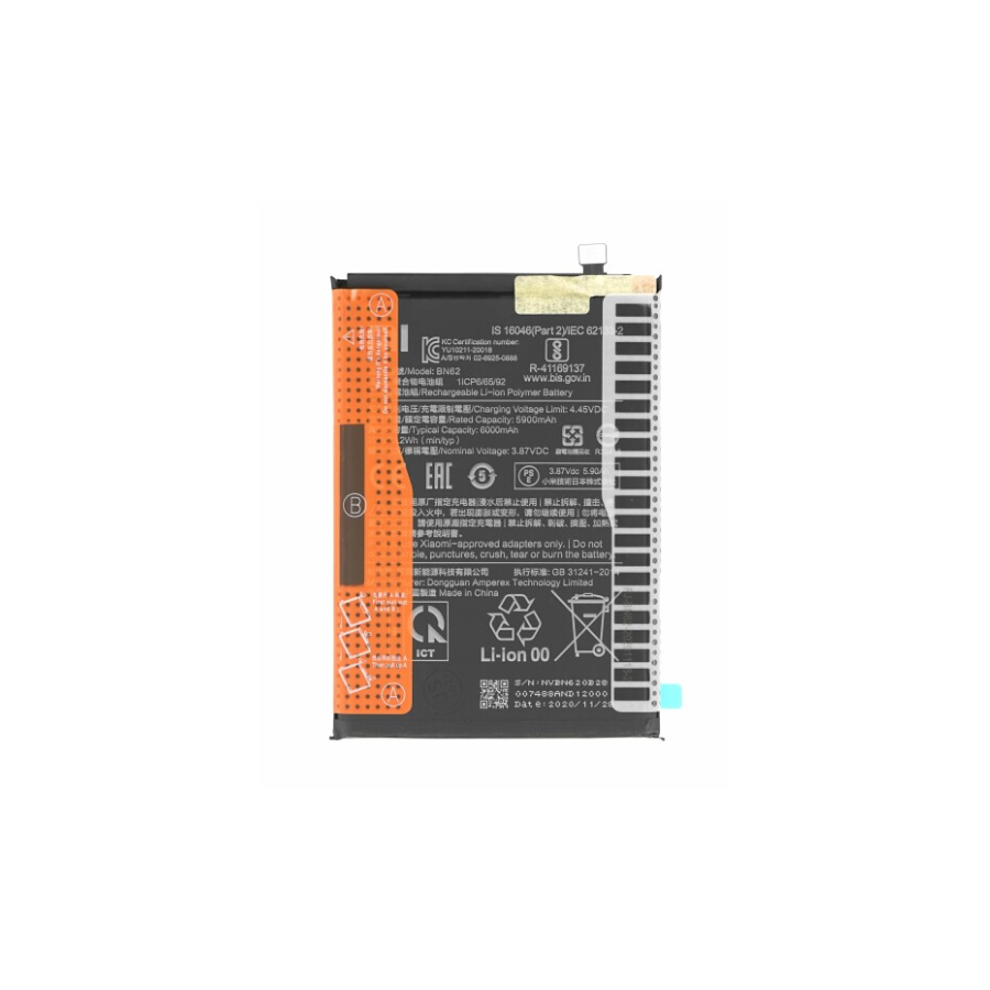 BN62. Batterie Xiaomi Redmi 9T / Note 9 4G / Poco M3 BN62. Batterie Xiaomi Redmi 9T / Note 9 4G / Poco M3