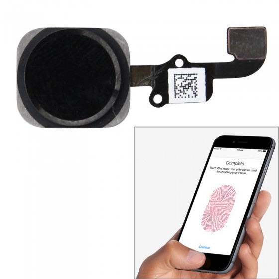 Bouton Home Noir Touch ID + Nappe complet - iPhone 6