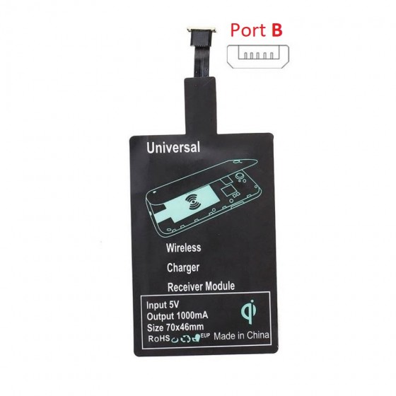 Récepteur de charge sans fil Micro USB Type B